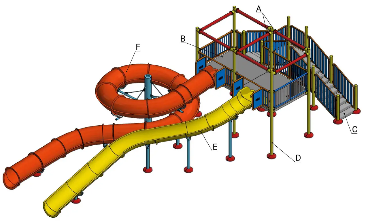 N°2 tower with n°2 slide