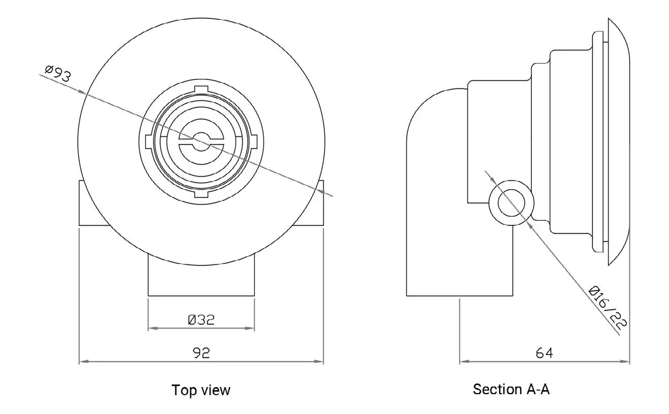 PVC nozzle for hydromassage