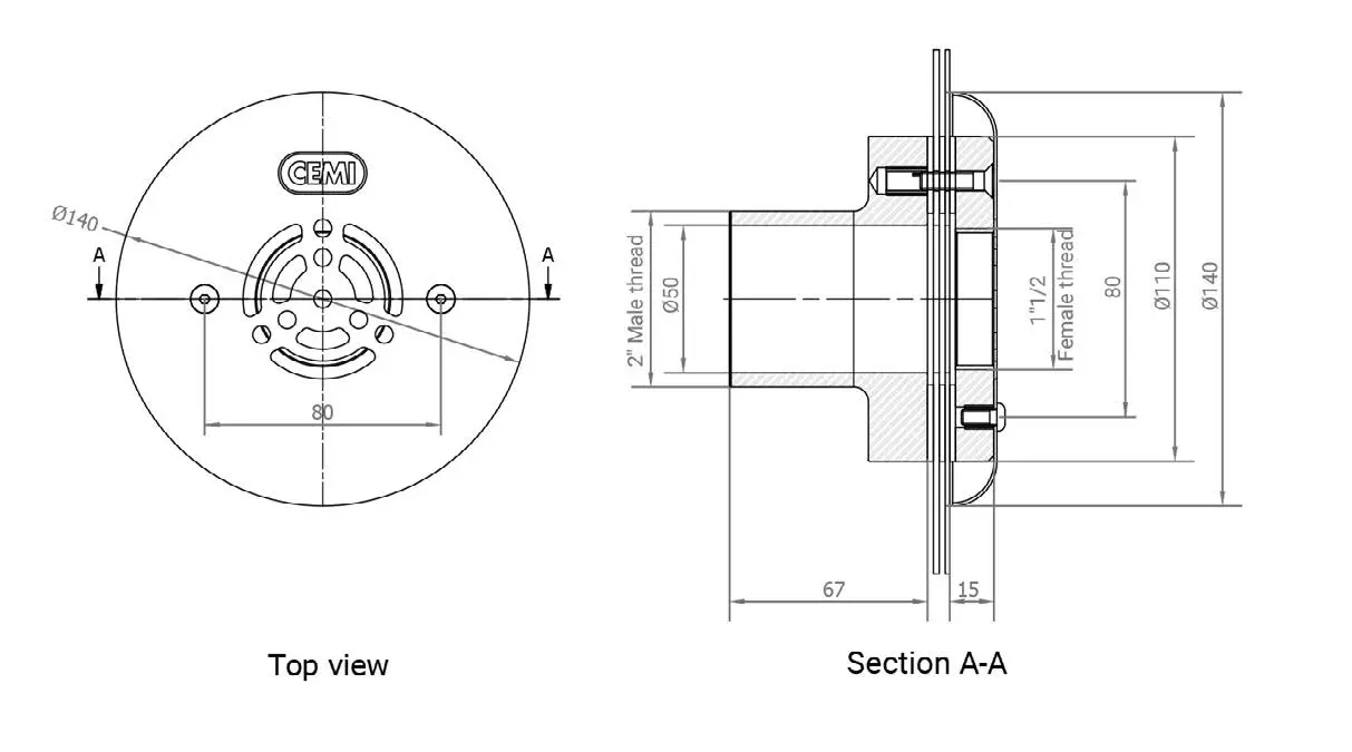 Water return inlet - Wall