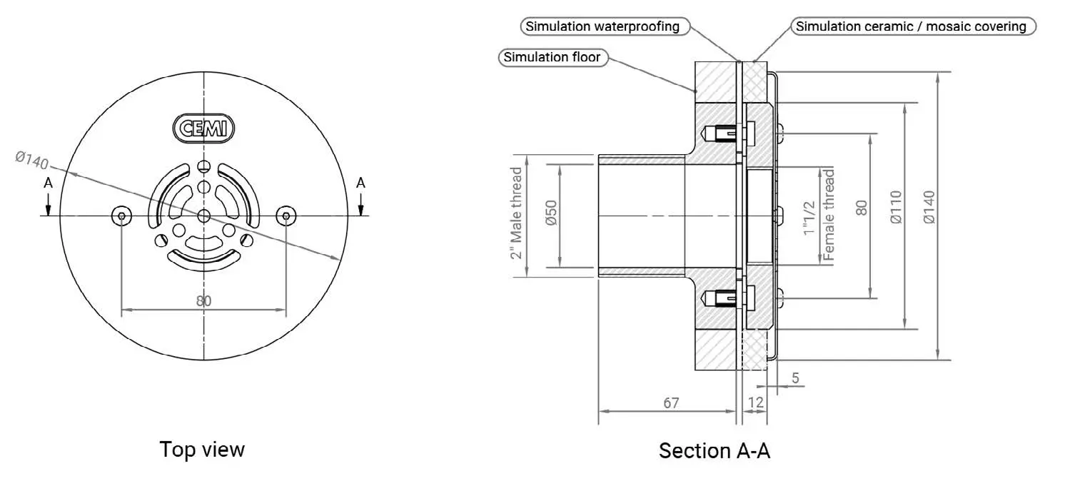 Water return inlet - Wall/Bottom