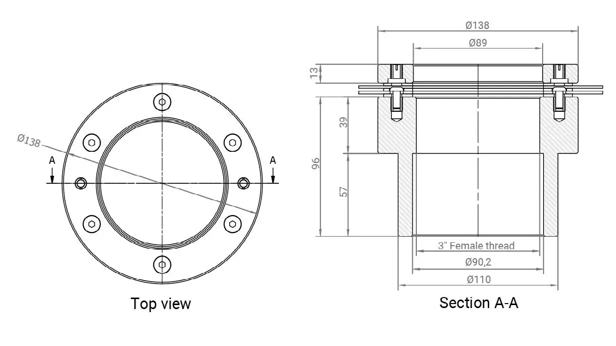 Drain nozzle for overflow channel