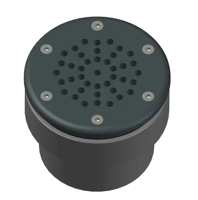 Drain nozzle for overflow channel with plate