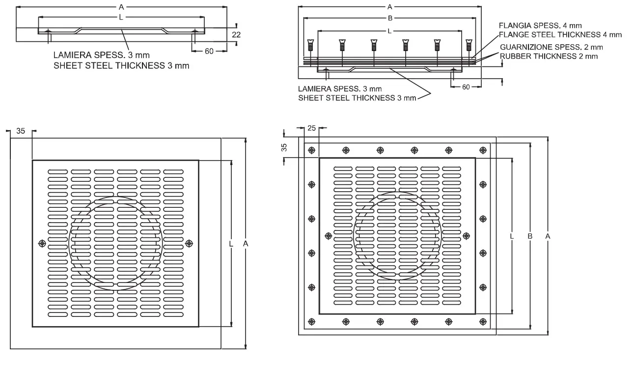 Standard bottom grids