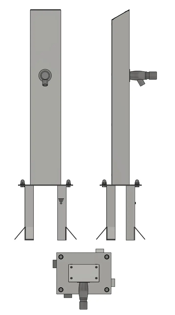 Timed staines steel foot washer