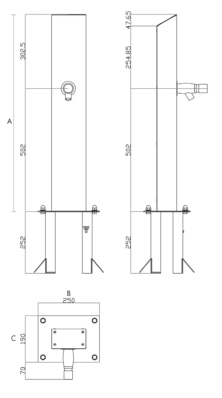 Timed staines steel foot washer