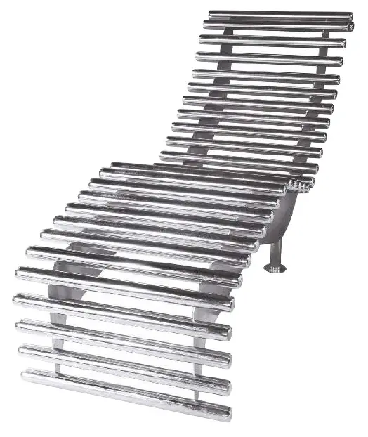 Tubular hydro massage sunbeds for concrete