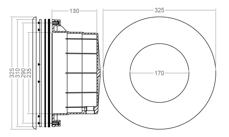 Niche for spotlight 100 for concrete