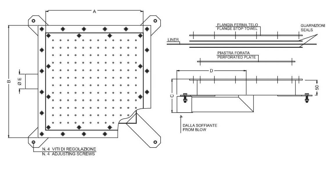 Square air hydro massage plate for liner