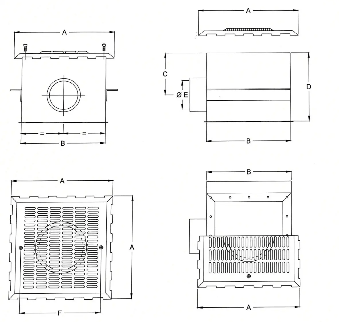Square bottom wells - for concrete